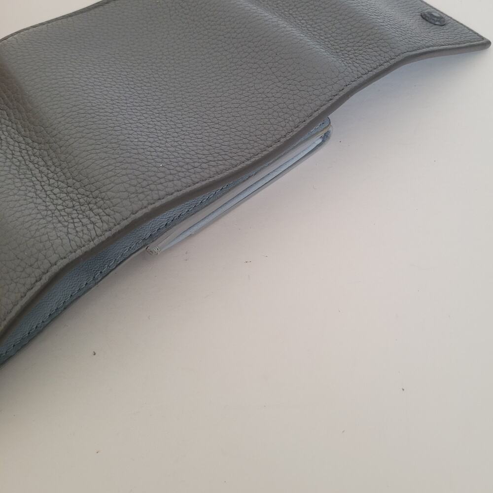 Celine Gray Pebbled Leather Small Wallet with Gold Logo - Picture 11 of 14